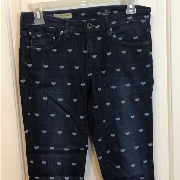 AG Stevie Ankle Heart Skinny Jeans Valentine’s Day - Picture 3 of 6